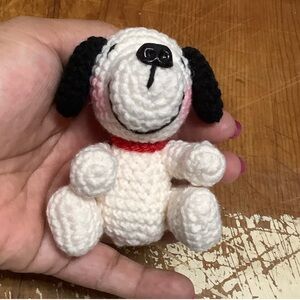 Handmade Crochet Dog Toy - Black and White